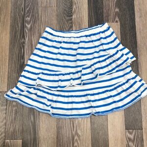 Girls Crewcuts white & blue stripped ruffled skirt. Size XL (12). Good condition